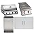 Blaze Prelude LBM 4-Piece 32-Inch Propane Outdoor Kitchen Package w/Double Side Burner & Refrigerator - BLZ-4LBM126-LP-4PC-SC