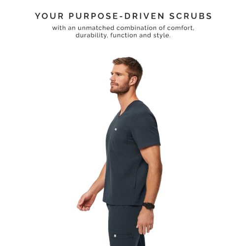 Image of FIGS Chisec Scrub Top for Men - 3 Pockets, Tailored Fit, Squared V-Neck, 4-Way Stretch, Moisture-Wicking