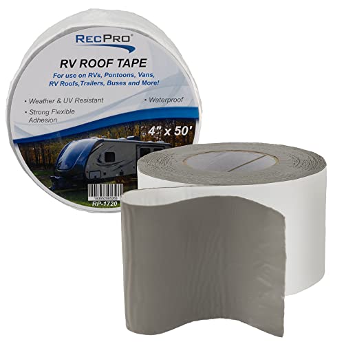 RecPro RV Rubber Roof Seal Tape | White Sealant Tape (1 Roll, 4" ...