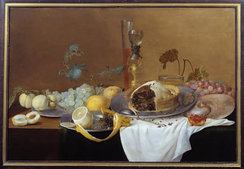 Impression d'affiches Cornelis De Heem Nature morte au pâté Toile 60x90cm