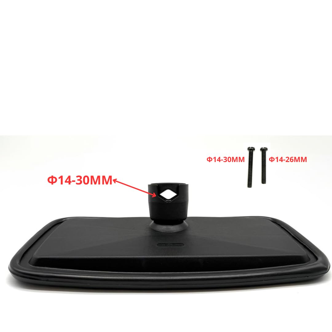 Lot de 2 espejos laterales para camiones, camionetas, autobuses, excavadoras, tractores - 375 x 185 mm - Diámetro: 14 a 30 mm