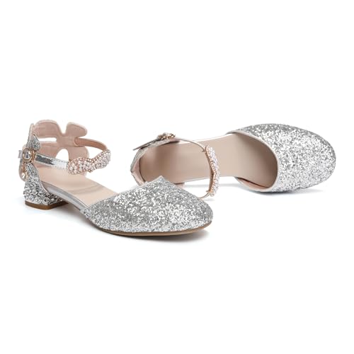 Girls Latin Dance Shoes Dress Pumps Glitter Sequins Princess Party Shoes,Model 63BTTX3