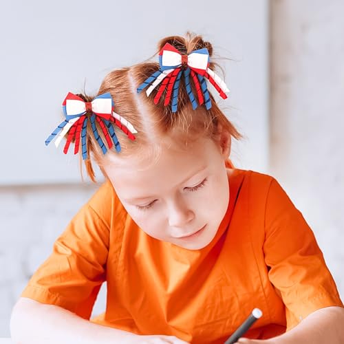 2 Paquetes Pinzas de Pelo Patrióticas de 3 Pulgadas miniatura 3