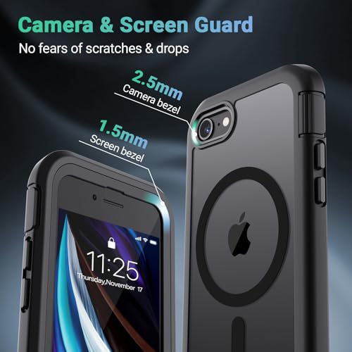 Image of jaroco Magnetic for iPhone SE Case 3rd /2rd,iPhone 8 /7 Case 4.7''-Black