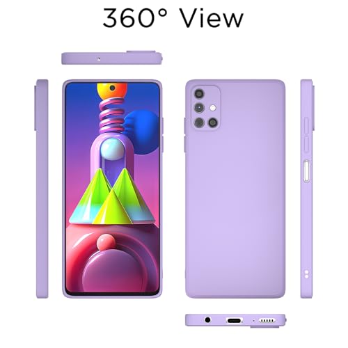 Image of Outlouders Back Cover for Samsung Galaxy M51 | Camera Protection | Durable Soft Matte Silicone Bumper Case (Purple)