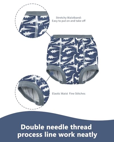 ALVABABY Baby Potty Training Pants 8 Packs Cotton Absorbent Reusable Toilet Training Underwear for Toddler Girls Boys 2T-4T 8XC01A-3TJ2