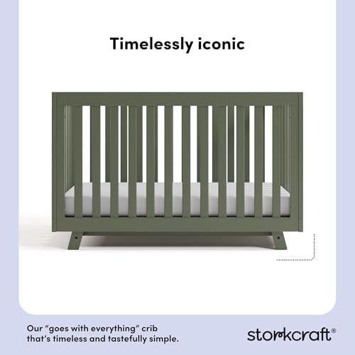 Image of Storkcraft Beckett 3-in-1 Convertible Crib, Olive