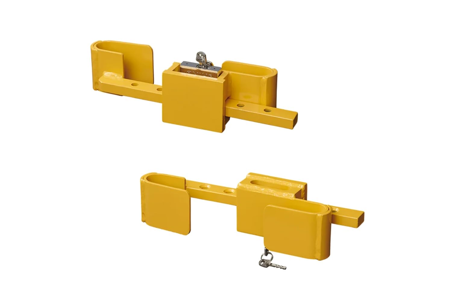 ProPlus 381341V01 Container Diebstahlsicherung Signalgelb Baucontainer-Schloss einstellbar von 23-42 cm, für LKW, Frachtcontainer und Überseecontainer Containerschloss inkl. 2 Schlüssel | Gehärteter Stahl in Signalgelb mit 4 Schlüsseln. Sichert LKW-Anhäng