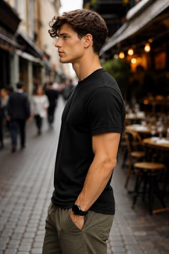 Image of INKKR Regular Fit Half Sleeves Round Neck Typographic Printed Cotton T-Shirt