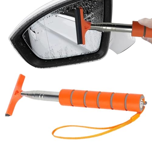 Rascador de espejo lateral para coche, herramienta de limpieza retráctil, limpiador de cristales telescópico para coche, limpiador de lluvia ligero, limpiador de ventanas de gran alcance, removedor de