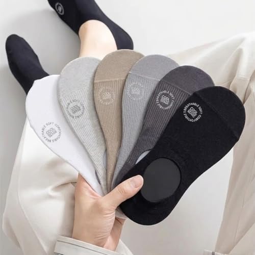 Image of Invisible No Show Socks Pack of 3 for Men | Anti-Slip Silicone Grip Loafer Socks | Breathable Cotton Low Cut Liner Socks for Sneakers & Formal Shoes