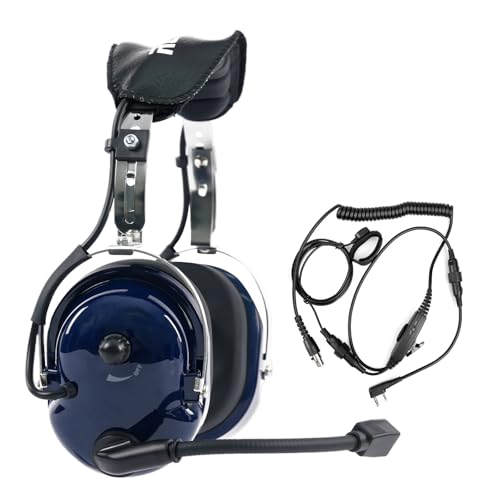 Retevis Noise Reduction Walkie Talkie Headset, Volume Adjustable, Hands Free, VOX Function, for Racing, Aviation, UTV, Two Way Radio Headset with Mic(1 Pack)