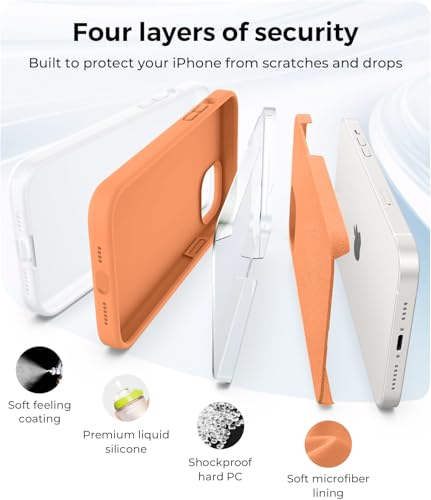 Image of VONZEE Liquid Silicone, Microfiber Shockproof Slim Back Cover Compatible for iPhone 11 6.1 inch, (Coral)