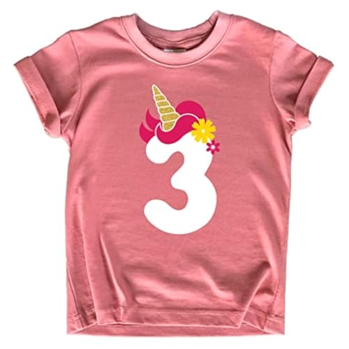 3rd Birthday Girl Outfit Unicorn 3 Year Old Toddler Third Birthday Girl Shirt 3t