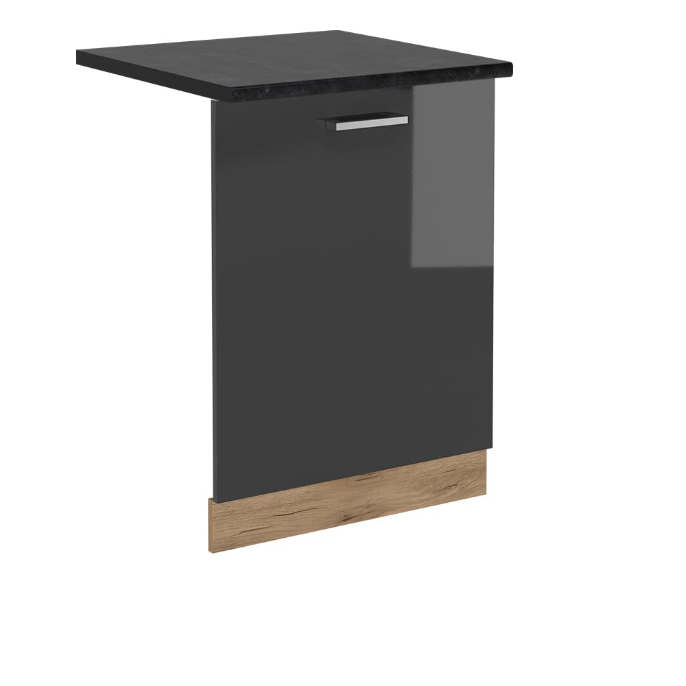 Vicco Panel Frontal del lavavajillas R-Line, Antracita Alto Brillo, 60 cm