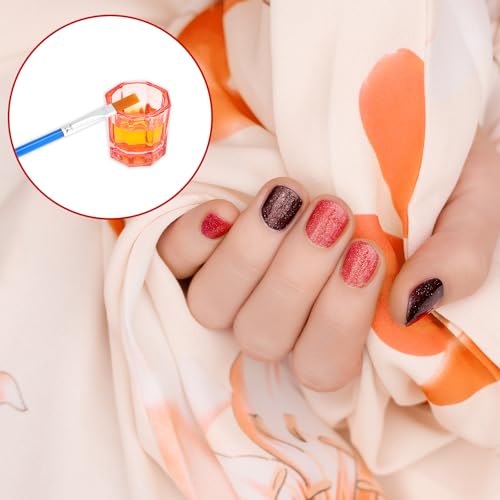 Set de 2 recipientes de vidrio para uñas rosa miniatura 6