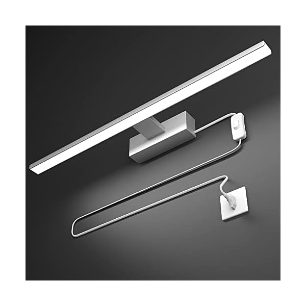 iToncs Spiegelleuchte 60CM, 1300LM Spiegelleuchte Led Bad, 6000K KaltWeiß, Einfarbig, Spiegellampe Badezimmer Lampe mit…