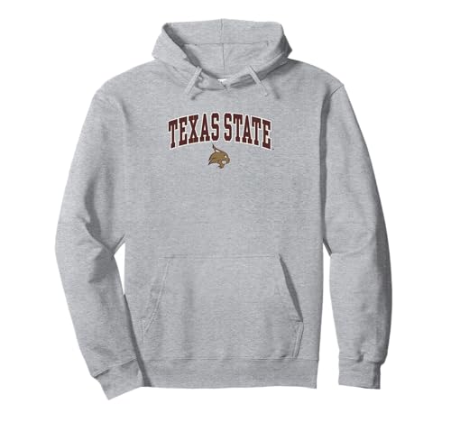 Texas State Bobcats Arch Over Heather Gray Pullover Hoodie