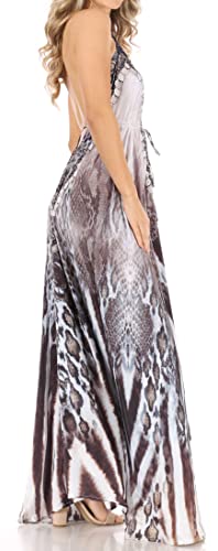 Image of Sakkas Lizi Womens Maxi High-Low Halter Handkerchief Long Dress Beach Party
