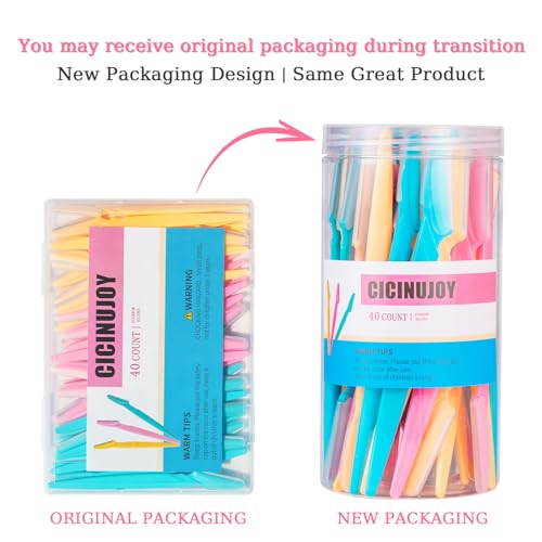 40pcs Eyebrow Razor for Women, Face Shaver Kit Dermaplaning Tool for Peach Fuzz Removal, Stainless Steel Blades with Protective Covers | Eyebrow Trimmer, Facial Hair Removal - Image 7