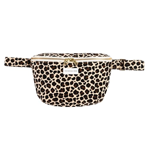Image of The Peacock Crew Canvas Crossbody Sling Bag for Men & Women - Adjustable Strap, Dual Zippers Left /Right Handed, Secure Everyday Travel Fanny Pack Shoulder Pouch, Nomade Leopard, 11.8 x 7.5 x 3.15