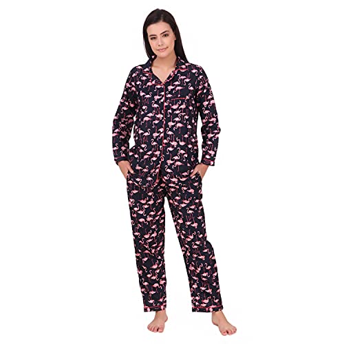 Image of Soulful Threads Women Black Printed Sleep Set