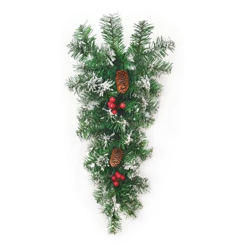 Trenton Gifts Lighted Vertical Swag with Pinecones and Berries. Great for Outdoors/Indoors. Battery Operated (Batteries Not Included) Timer Function