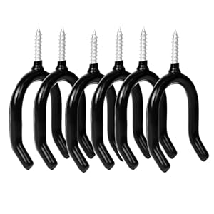 Duronge Gudalea 12 stuks wandhaken, garagehaken, U-vormige schroefhaken, organizer voor garage en tuingereedschap, voor schoppen en harken, inclusief 12 muurpluggen