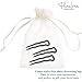 Parcelona French Mystic Wavy Set of 3 Celluloid U Shaped Hair Pins for Hair Bun Style for Women Fashion Flexible Durable Girls Styling Paris Hair Accessories, Made in France (Black)