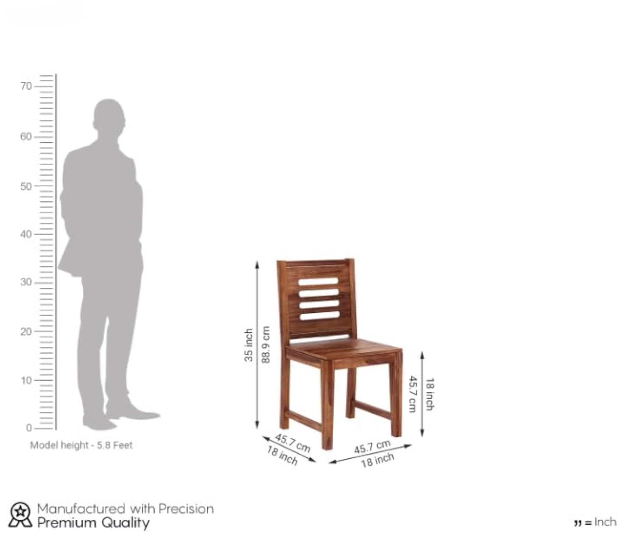 Solid Sheesham Wood Dining Chair for Multipurpose Use, Set of 2