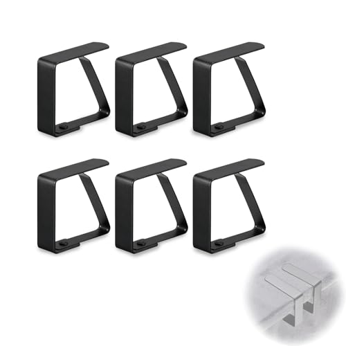 Cloxtralon Pince Nappe Table 6 pièces en Acier Inoxydable 7 cm - Pinces pour Nappe de Table Robustes et élégantes pour Table à Manger, Pique-Nique, fête,...