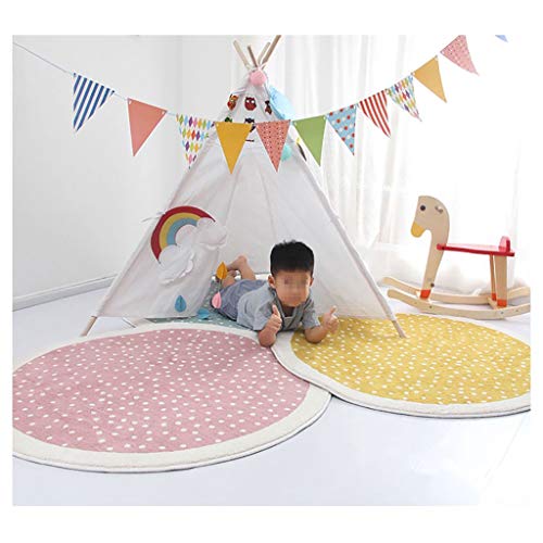 Ronde Vloerkleden Nursery stijl zachte Peuter van de Baby speelmat Kids Baby Room Childrens Oppervlakte Deken Mat for het Meisje van Baby Boy slaapkamer decor, 3 kleuren - Afbeelding 5