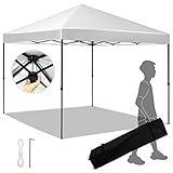Tooluck pavillon 3x3 faltbar faltpavillon wasserdicht stabil Winterfest, UV-Schutz 50+,3 höhenverstellbares Partyzelt, 210D Oxford-Stoff, Gartenpavillon Für Garten, Outdoor und Flohmärkte, Weiß