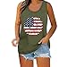 Zldhxyf Maglia Larga Maniche Canottiere da donna con stampa Independence Day Canotta senza maniche casual Top T-shirt muscolari Maglietta Sciancrata