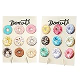 HO-SFSM 2 Piezas Soporte para Donuts, Reutilizable de Rosquillas con 9 Agujeros, para Decoración de Fiestas, Bodas, Cumpleaños, Baby Showers y Pastelerías