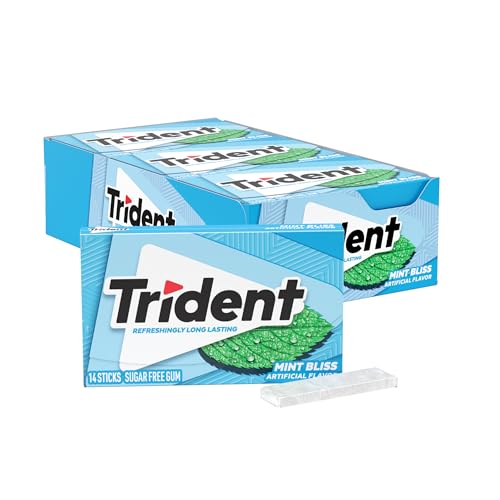 Image of Trident Mint Bliss Sugar Free Gum, 12 Packs of 14 Pieces (168 Total Pieces)