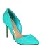 Breckelles CC21 Women Suede Pointy Toe d'Orsay Stiletto Heel Pump - Aqua