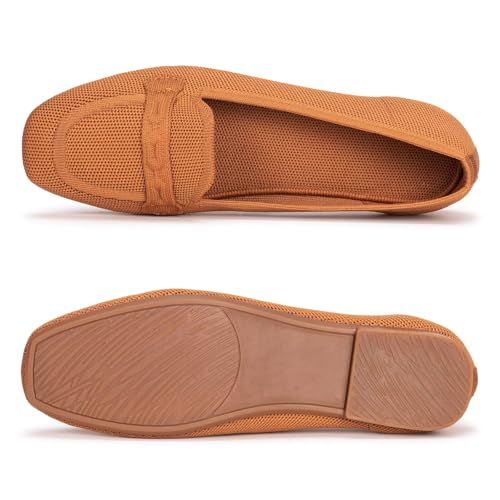 Image of Frank Mully Women's Loafer Flats Square Toe Comfortable Office Work Shoes, Cute Penny Loafer Slip On Walking Driving Shoes