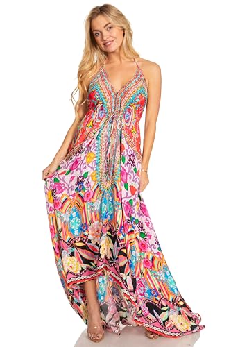 Image of Sakkas Lizi 2025 Womens Maxi High-Low Halter Handkerchief Long Dress Beach Party