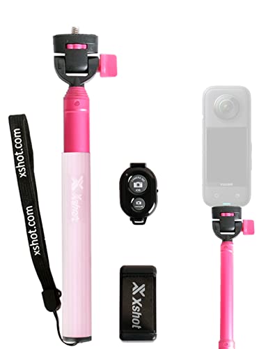 Perche à Selfie Rose avec télécommande Bluetooth et Prise en Main Confortable, Extensible jusqu'à 79 cm, Compatible comme Une Perche à Selfie Invisible pour Insta360 One X2 et One R Cover