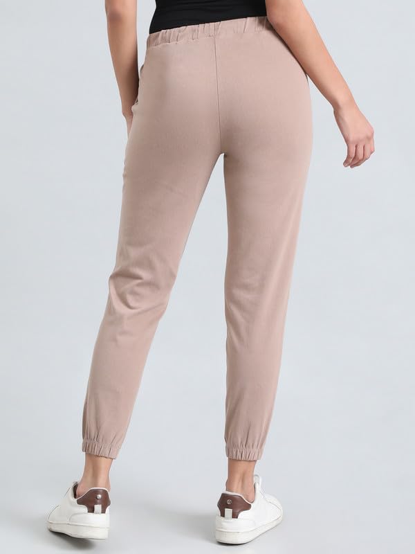 Image of GO COLORS Soft Cotton Blend Joggers Ankle Length for Women| Breathable, Mid Rise