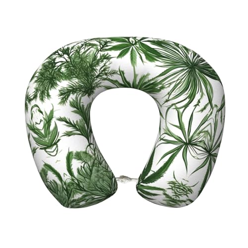 Almohada de viaje con diseño de plantas y flores