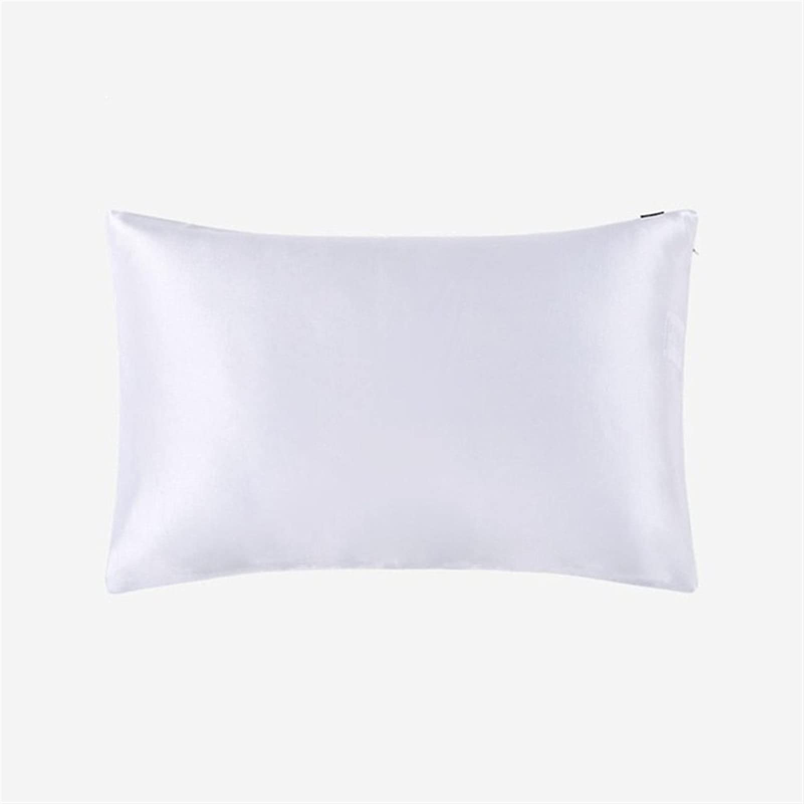 Fundas de Almohada Funda de Almohada de Seda Pura Natural para el Cabello con Cremallera 50x60cm Caja de Almohada de Textiles para el hogar (Color : White, Size : 50x60cm)