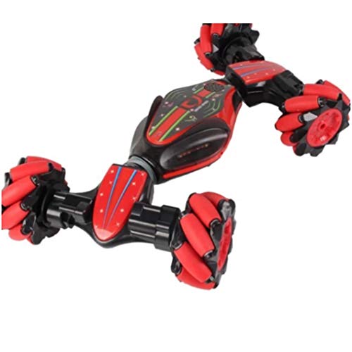 Alextry Rc Stunt Car Toy, Frein de Noel RC Auto Geste RC Voiture Stunt Voiture avec Geste Sensing Twisting Rechargé Drift Car avec Rotation à 360 u00b0, lumière et Jouet Musical pour Les Enfants Rouge