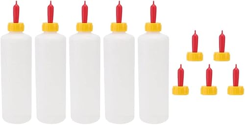 Cabilock 5 juegos de botellas de cabra para alimentar cabras, botellas de leche de alimentación de cordero, resistentes botellas de lactancia de