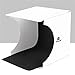 Produktbild wortek Lichtzelt mit Beleuchtung mobiles Fotostudio Set mit Faltbarer Fotobox 24 x 23 x 22 cm (LxBxH), 2 Hintergründen (schwarz und weiß), integrierter LED Leuchte und Micro USB 2.0 Kabel 1m weiß