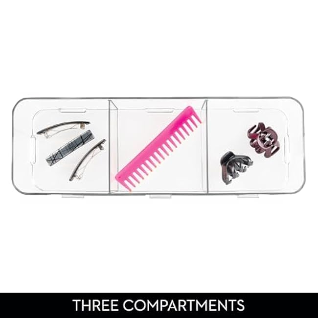 iDesign Clarity Interlocking Drawer Organizer 4 x 12 x 3 - Divided