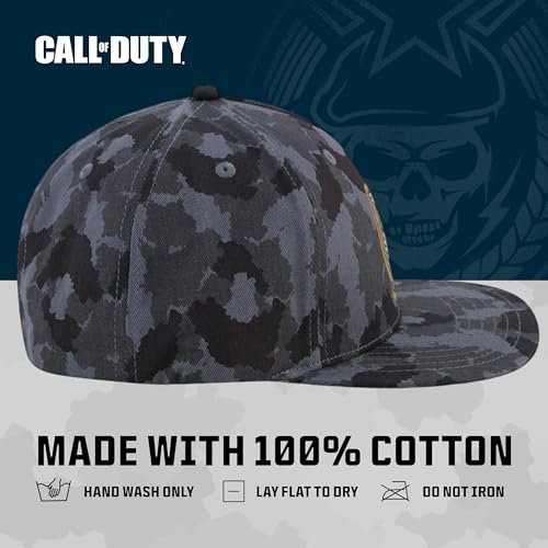 Concept One Call of Duty Baseball Cap, Prestige Emblem Cotton Adjustable Snapback Baseball Hat with Flat Brim, Black, One Size, Black, One size