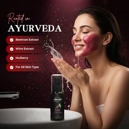 Image of Organic Beetroot Face Wash with Wine & Mulberry 50 ml | Gel Face Cleanser for All Skin Types | Brightening & Antioxidant Rich Face Wash | Sulphate & Paraben Free