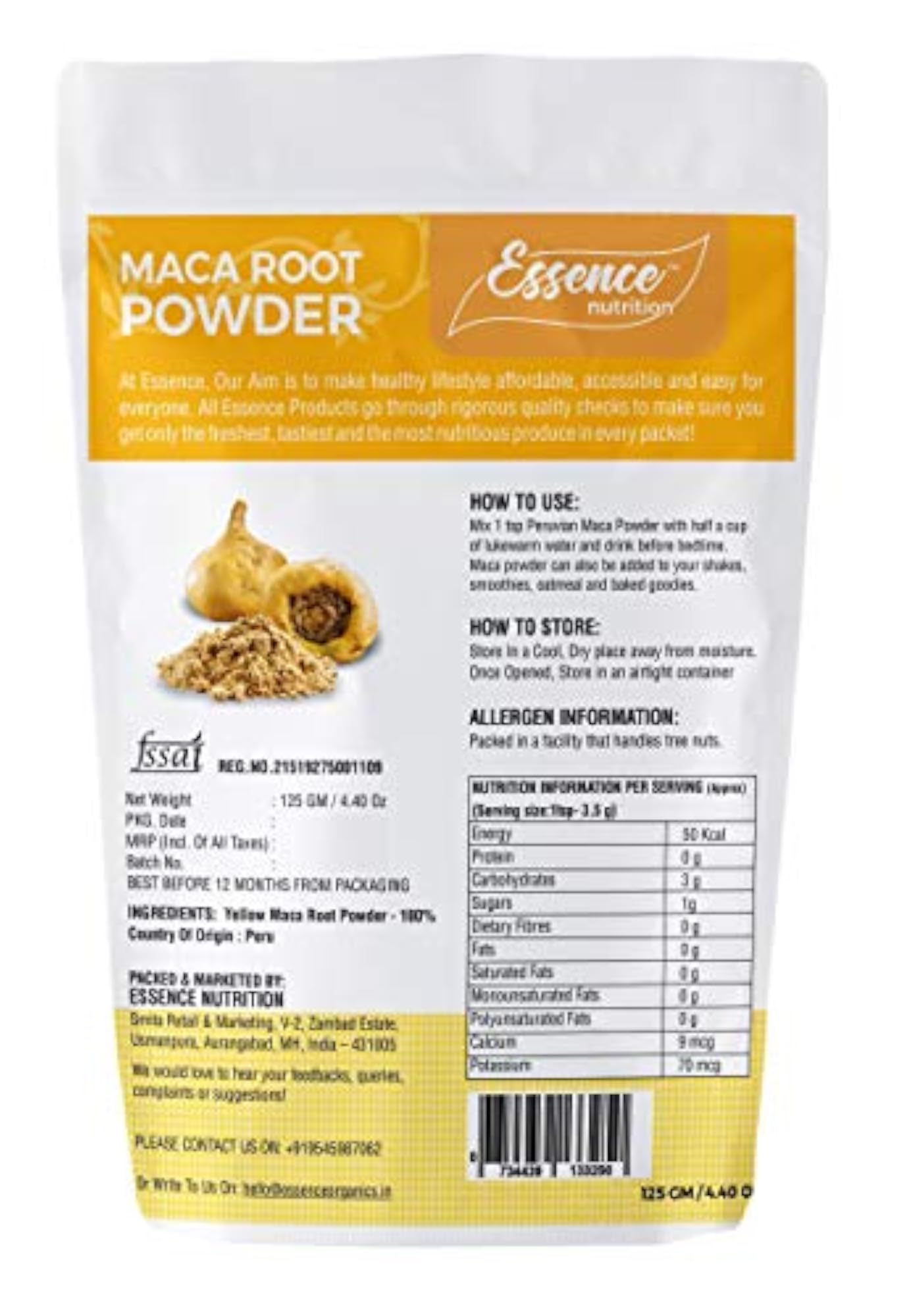 Essence Nutrition Maca Root Powder, Natural Superfood
